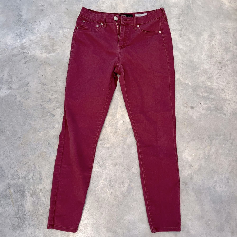Aeropostale Maroon Size 6 Regular High Waisted Jeggings